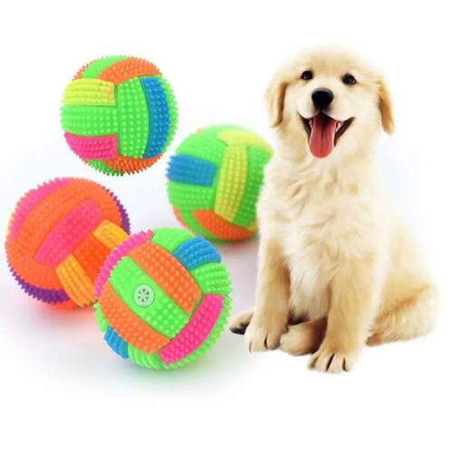 Glowing Ball Dog Toy Led Puppy Bouncy Chew Dog Ball Molar To