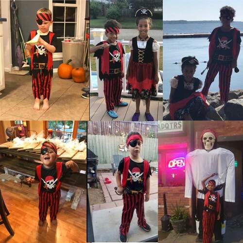 Kids Pirate Costume Captain Jack Pirate Toy Halloween Dress