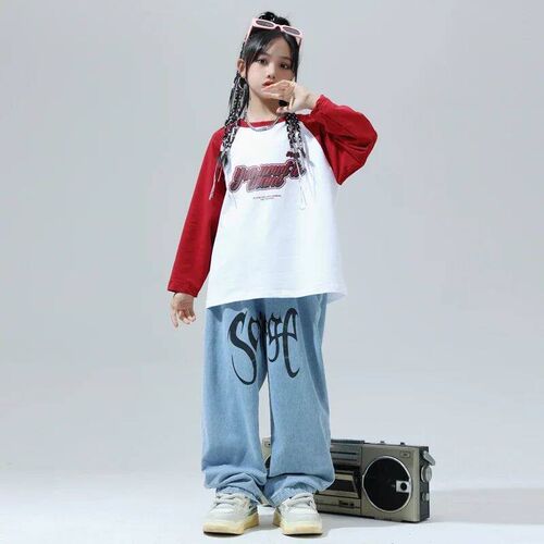 Girls Sreet Dance Clothes Kids Sreetwear Child Jazz Showing