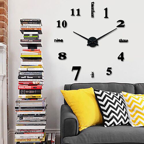 3D Luminous Real Big Wall Clock Rushed Mirror Sticker Diy Li
