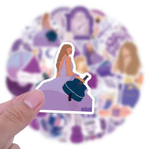 60 to 120 Taylor Swift graffiti stickers decorate the suitca