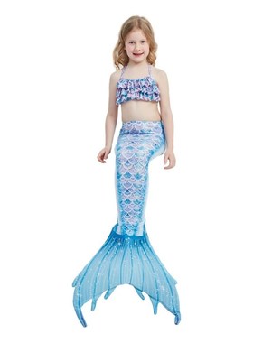 Girls Kids Mermaid Tail Bikini Set Swimsuit Swimming Costume