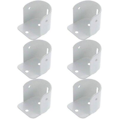 6 Pcs Flange Seat Clamp Closet Brackets Wardrobe Pole