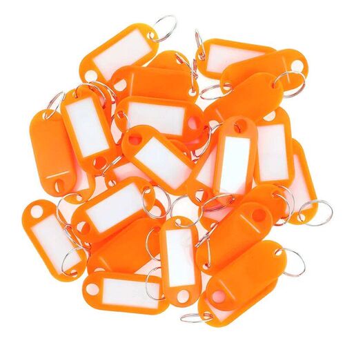 30pcs Multi-Color Plastic Keychain Blank Key Ring DIY Name T