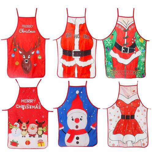 Christmas decoration apron fabric decoration圣诞装饰卡通围裙