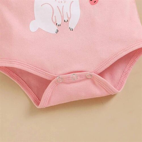 Newborn Baby Girls Romper Set Lovely Rabbit Print Romper+Pan