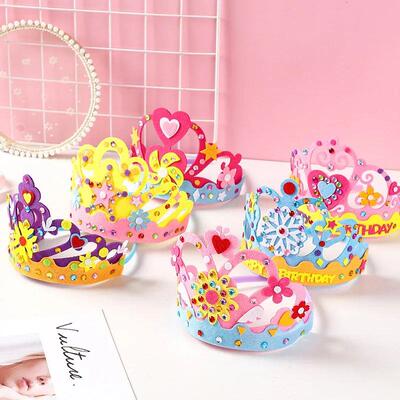 Kids DIY Sequin Crown Creative Craft Toys Flower Star EVA Fo