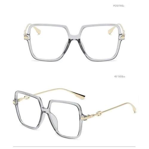 Fashion Oversized Square Eyewear Retro Womens Light Bloking