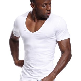 short sleeve bottoming solid mens slim shirt top上衣 color