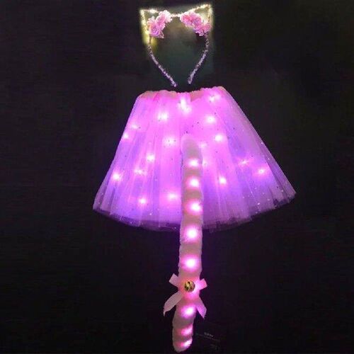 Women Girl LED Light Up Cat Bunny Animal Ear Fox Tail Tutu