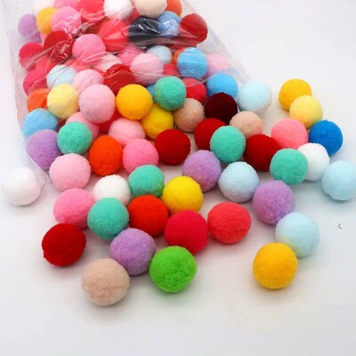 8-30mm Mixed Fluffy High Elasticity Soft Pompoms Home Furnis