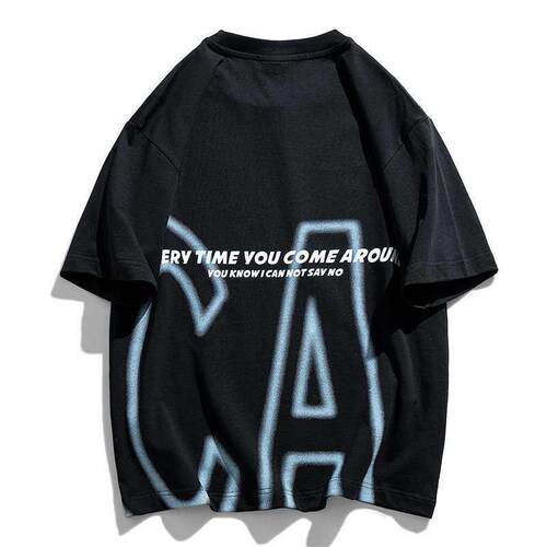 New shoulder men exaggerated letters mens short-sleeved sin