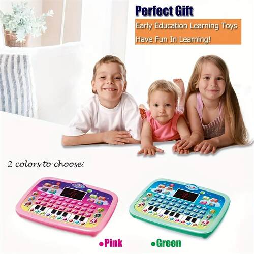 Kids Tablet Toddler Learning Mat With Led Screen Teaches Mus