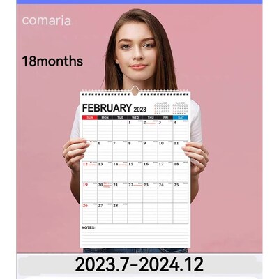 2023 English wall calendar monthly weekly planner agenda