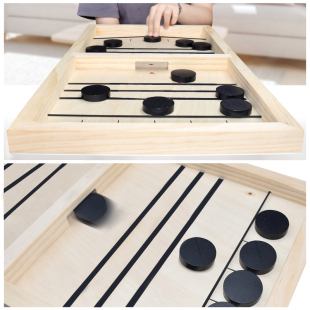 Fast Sling Puck Game Paced Wooden Table Hockey Winner Games