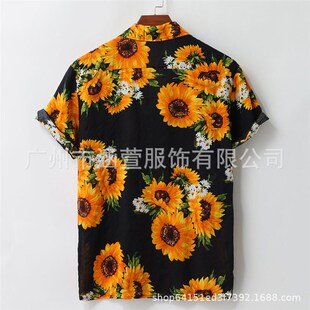 Mens shirts mens casual sunflower PRINTED SHIRT NEW Hawaii