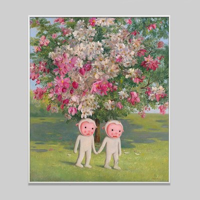 当代艺术家版画 治愈系油画大尺寸装饰画婚房卧室玄关挂画 夏天