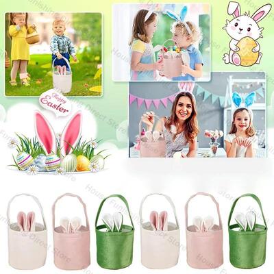 Easter Basket Bag Bunny Decorations Cute Cartoon Ears Candy