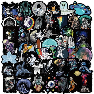 20/50pcs Graffiti Astronaut Stickers Outer Space Vinyl Decal