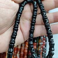 8*12mm bamboo loose beads natural green dongling agate bambo thumbnail 3