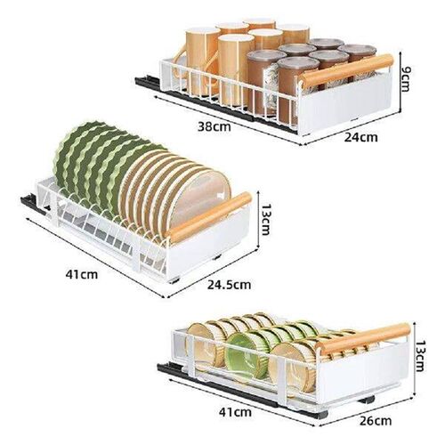 Pull Out Cabinet Organizer Fixed with Adhesive Nano Film