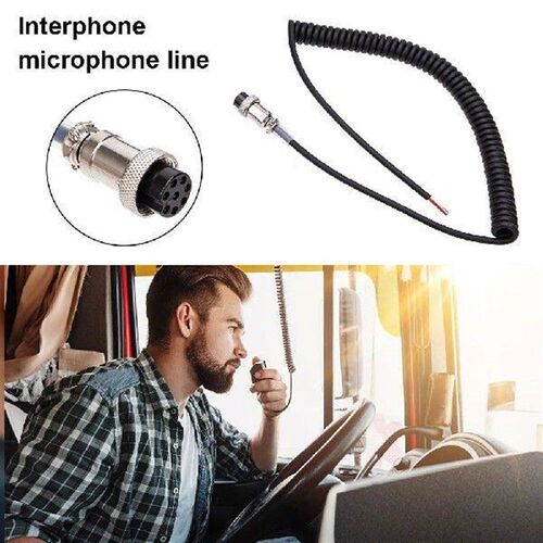 8 Pin Mic Cable Cord VHF/UHF Band Round Plug Handheld