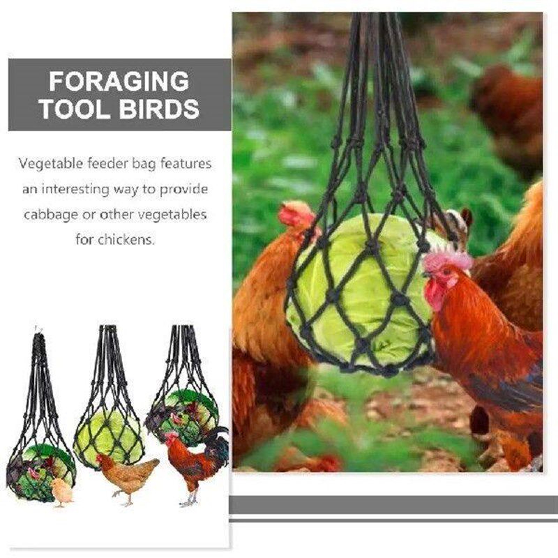 2 Pcs Feeding Net Vegetable Hanging Feeder Mesh Fruit Bag - 实物图