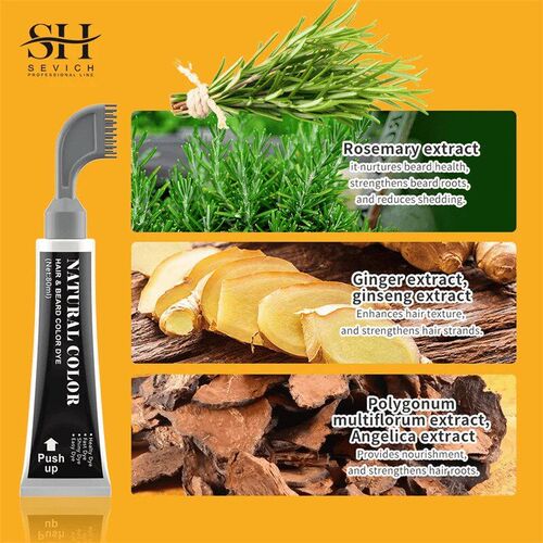 Beard Dye Black  Men Semi-permanent Moustache Hair Color Wax