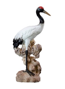 假山水景摆件仙鹤小白鹤丹顶鹤动物鱼缸鱼池微景观盆景造景装饰品