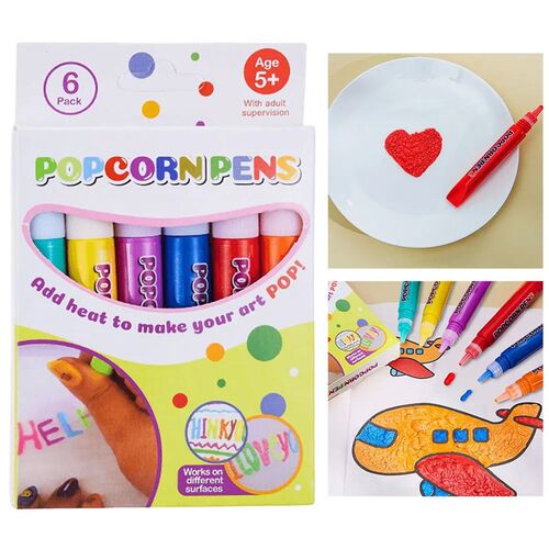 6Pcs/Set Heated Expands Colour Puffy Drawing Pens Creative 3