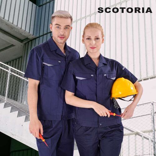 Summer work clothes set short sleeve Khmer thin engineering