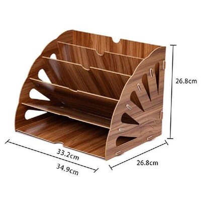 Wooden Office Desk Organizer DIY Document File Rack