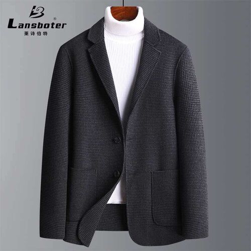 Autumn and winter handmade double-sided wool suit houndstoot