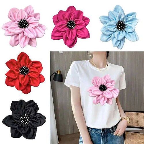 Fashion 25cm Large Stereo Applique Flower Handmade Fabric