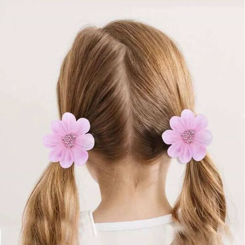 ncmama 2Pcs/set Summer Mesh Flower Hair Clips For Baby Girls