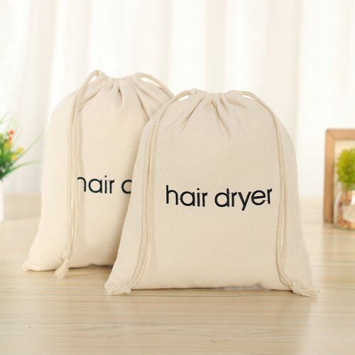 English Embroidered Canvas Bundle Pocket Cotton Drawstring D