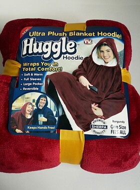 Plush Fleece Sherpa Blanket Warm Pocket Hoodie TV Blankets