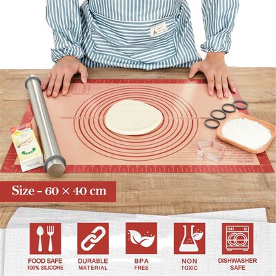 Silicone Pastry Mat Baking Kneading Rolling Mat Cookie Sheet