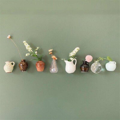 Ceramic Flower Vase Mini Magnetic Vase Vase Decor 3d Plants