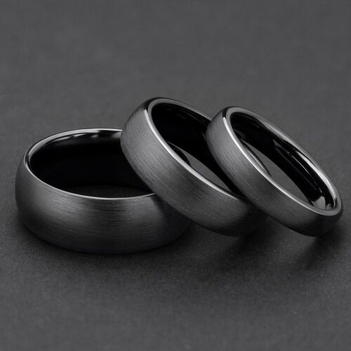 Kolmnsta 2/4/6mm Black Brushed Fashion Ceramic Ring Women Me