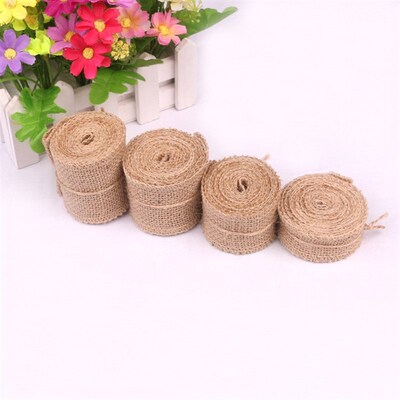 5M Jute Fabric Burlap Handwork Hemp Ribbon Christmas DIY