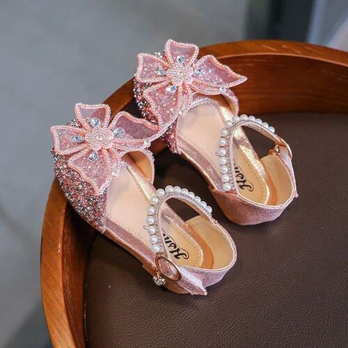 Fashion Style Baby Girl Bow Princess Shoes Pearl Rhinestone