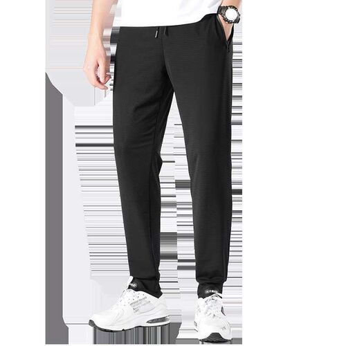 Summer Ice Silk Pants Mens Thin Ankle Pants Loose Casual Tr