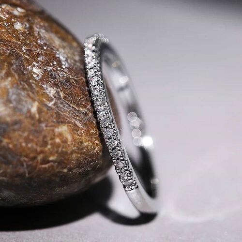 Huitan New 2023 Minimalist Thin Rings for Women Wedding Bril