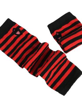 Winter Fashion Striped Arm Warmers Knitted Female Wrist Hand