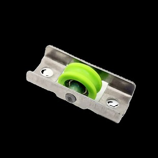 保鲜柜玻璃门滑轮优质绿色尼龙材质滚轮带轴承推拉缩门冷藏柜门轮