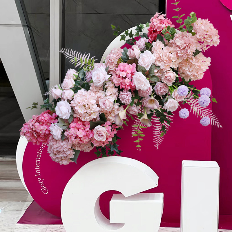 粉色迎宾花艺结婚活动拍照花架花卉拱门壁挂花排牌仿真花艺水牌花,节庆用品/礼品,婚庆绢花,淘宝优惠券,粉丝福利购,淘宝优惠卷