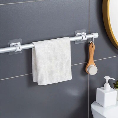 Self Adhesive Hooks Punch-free Curtain Rod Clip Hook Shower