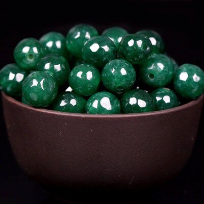 Natural Green reasure Emeralds Jades Stone Round Loose Beads