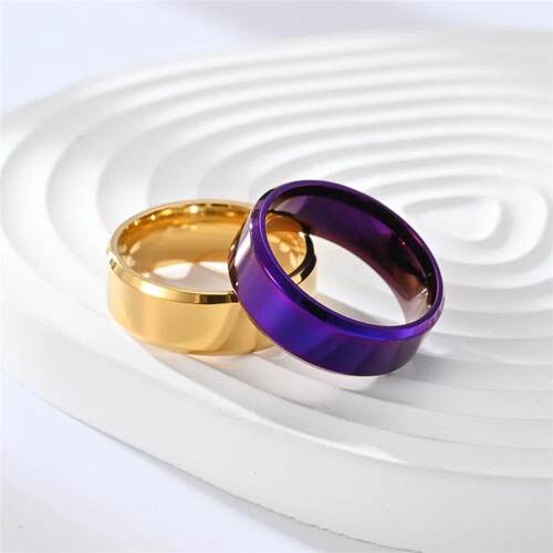 Simple 8mm Men Rings Titanium Stainless Steel Rings For Men